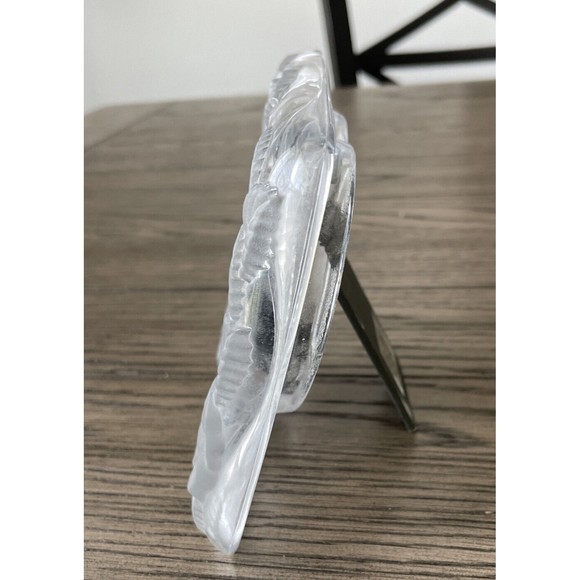 Frosted Heart Roses Clear Glass Picture Frame Studio Nova Japan Vintage NOS - Picture 2 of 6